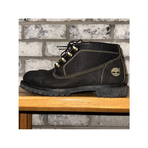 Timberland 12M Campsite Nubuck Black Gold Genuine Leather Textured Boots main image 8